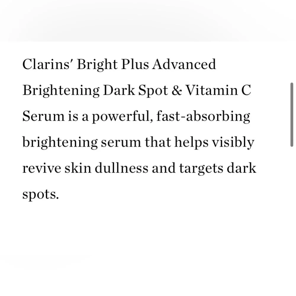 Clarins Bright Plus Face Brightening Dark Spot Serum NWT